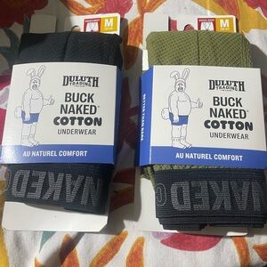NWT: Duluth Trading Co Men's Buck Naked Cotton Underwear - Black and Green
